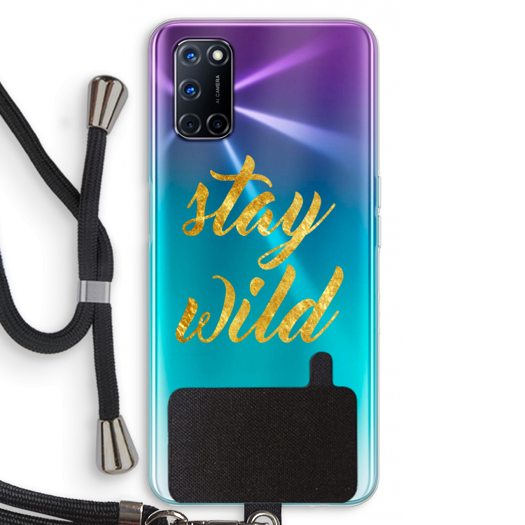 Stay wild: Oppo A72 Transparant Hoesje met koord