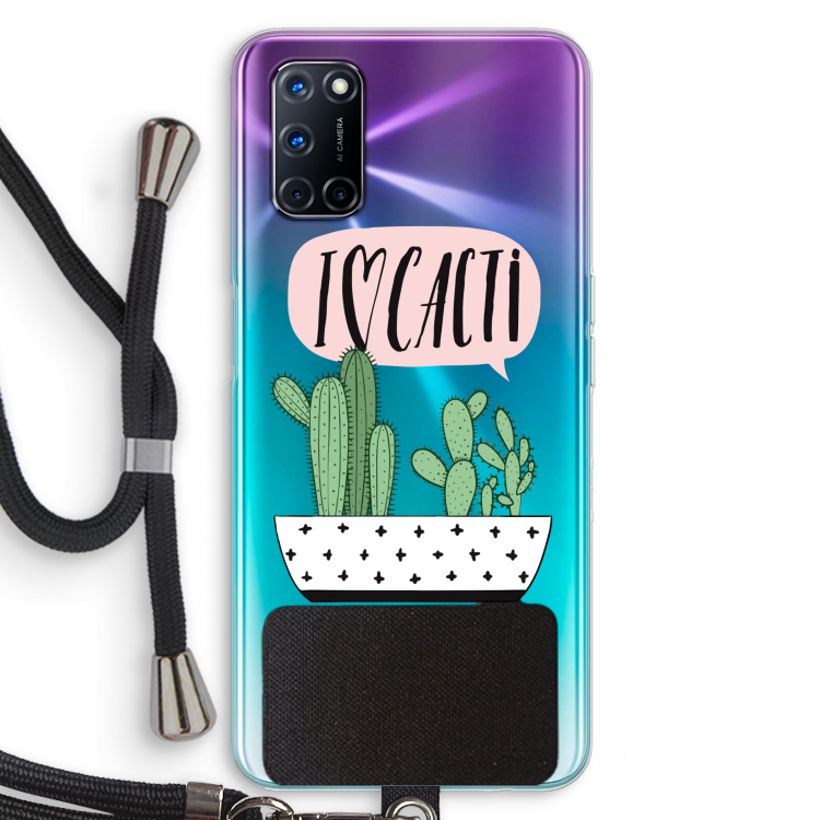 I love cacti: Oppo A72 Transparant Hoesje met koord