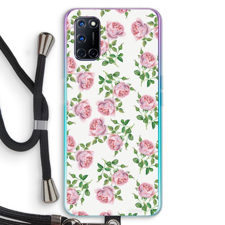 Kleine roosjes: Oppo A72 Transparant Hoesje met koord