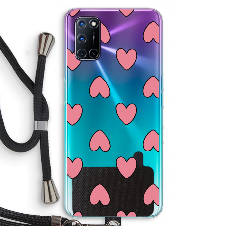 Ondersteboven verliefd: Oppo A72 Transparant Hoesje met koord