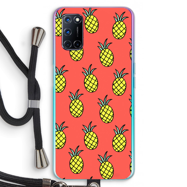 Ananas: Oppo A72 Transparant Hoesje met koord