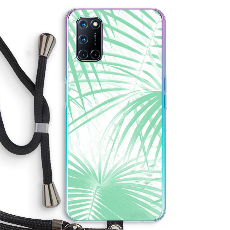 Palmbladeren: Oppo A72 Transparant Hoesje met koord
