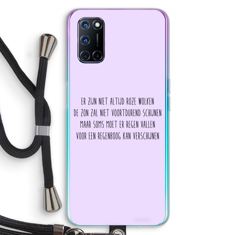 Regenboog: Oppo A72 Transparant Hoesje met koord