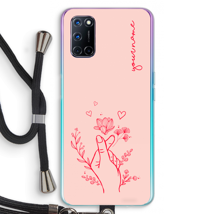 Giving Flowers: Oppo A72 Transparant Hoesje met koord