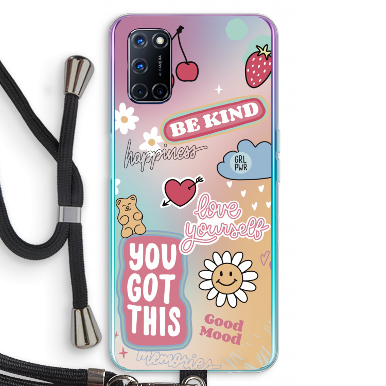 Positivity: Oppo A72 Transparant Hoesje met koord