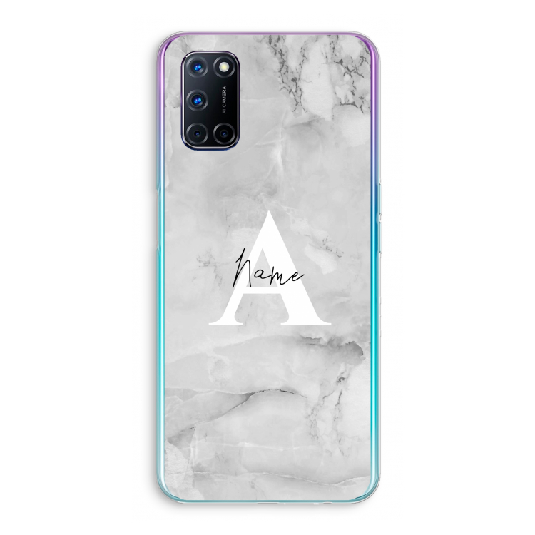 Ivory Marble: Oppo A92 Transparant Hoesje