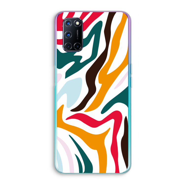 Colored Zebra: Oppo A92 Transparant Hoesje