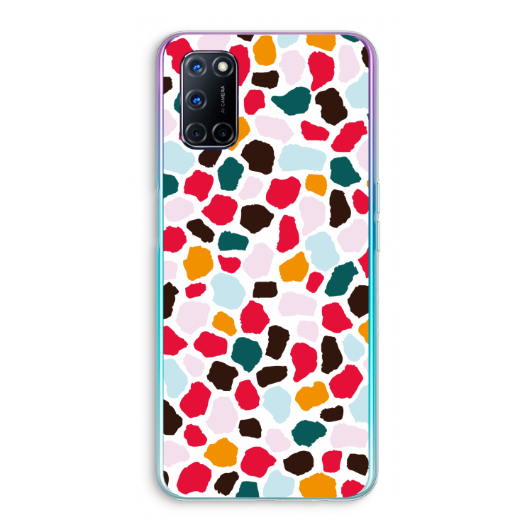 Colored Giraffe: Oppo A92 Transparant Hoesje