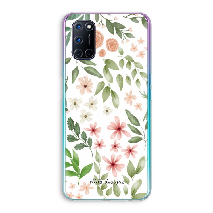 Botanical sweet flower heaven: Oppo A92 Transparant Hoesje