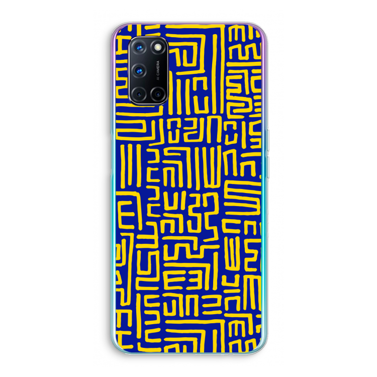 Majorelle Blue Print: Oppo A92 Transparant Hoesje
