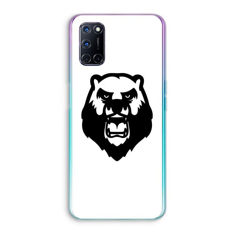 Angry Bear (white): Oppo A92 Transparant Hoesje