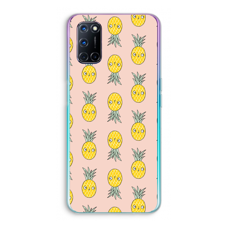 Ananas: Oppo A92 Transparant Hoesje