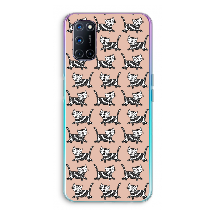 Zwarte poes: Oppo A92 Transparant Hoesje