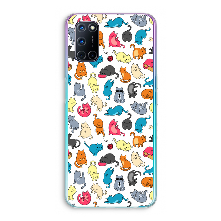 Kleurrijke katten: Oppo A92 Transparant Hoesje