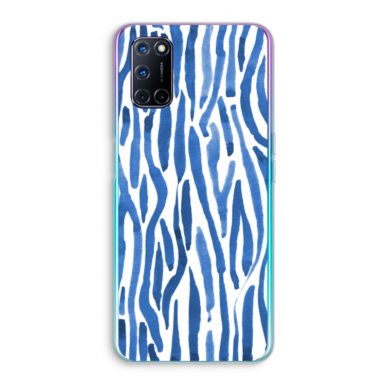 Blauwe nerven: Oppo A92 Transparant Hoesje