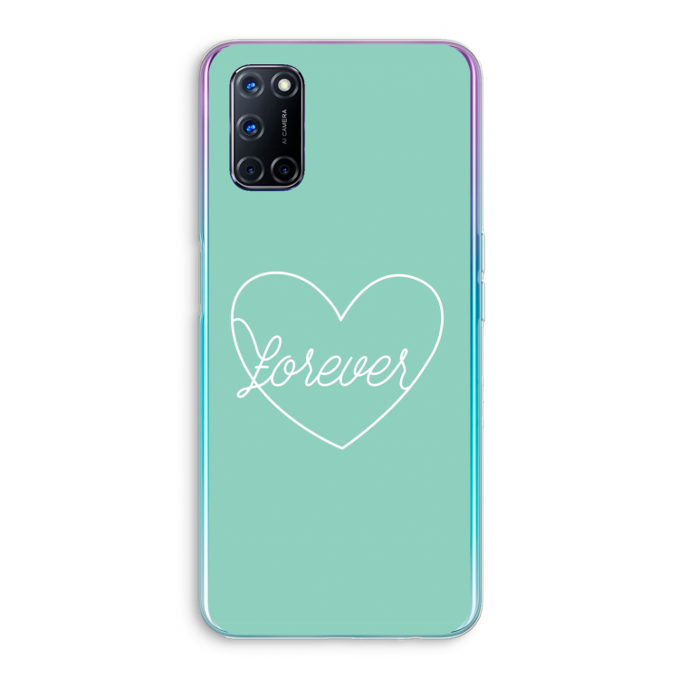 Forever heart pastel: Oppo A92 Transparant Hoesje