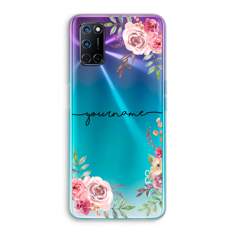 Rozen: Oppo A92 Transparant Hoesje