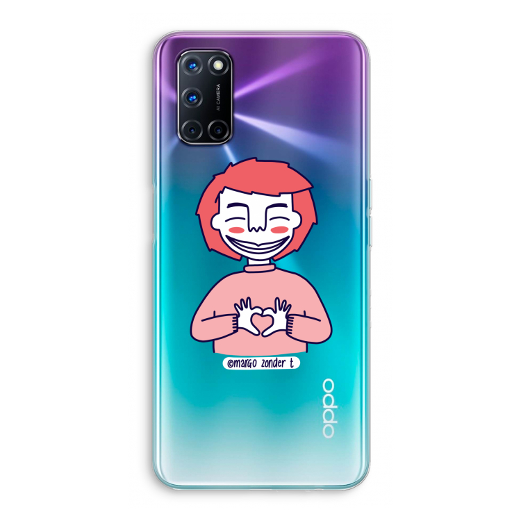 Hartje: Oppo A92 Transparant Hoesje
