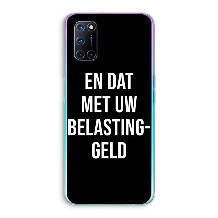 Belastinggeld - Zwart: Oppo A92 Transparant Hoesje