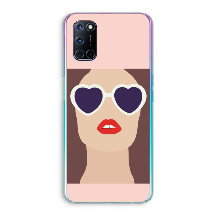 Red lips: Oppo A92 Transparant Hoesje