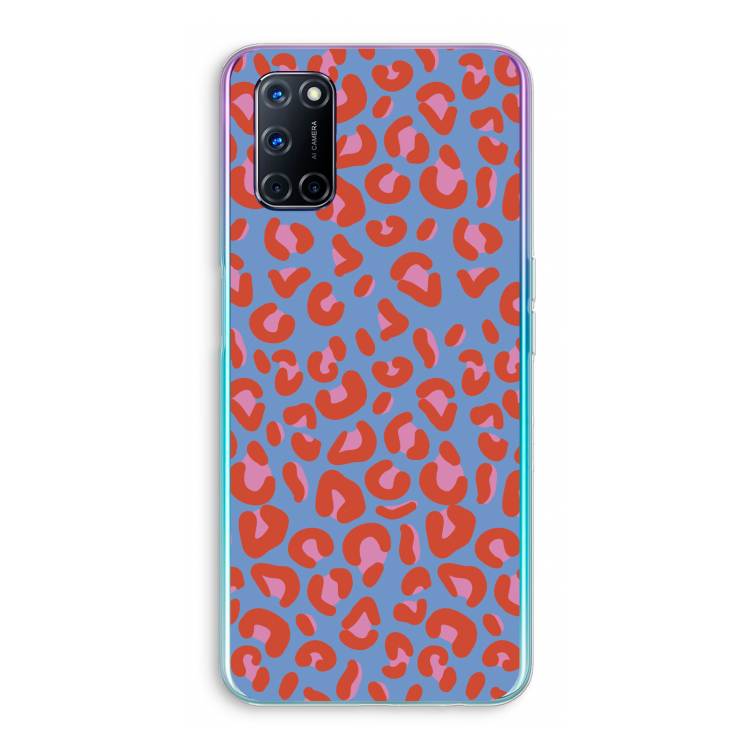 Leopard blue: Oppo A92 Transparant Hoesje