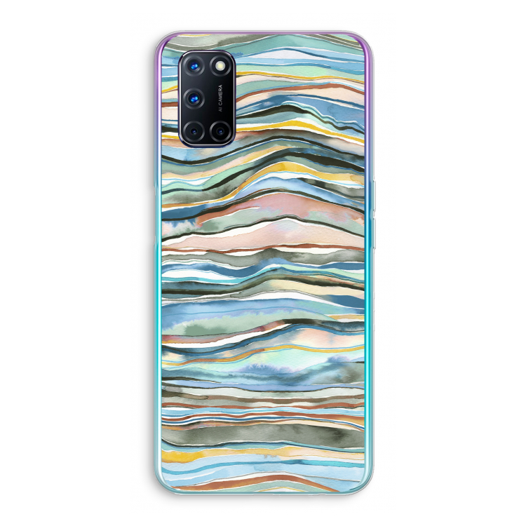 Watercolor Agate: Oppo A92 Transparant Hoesje