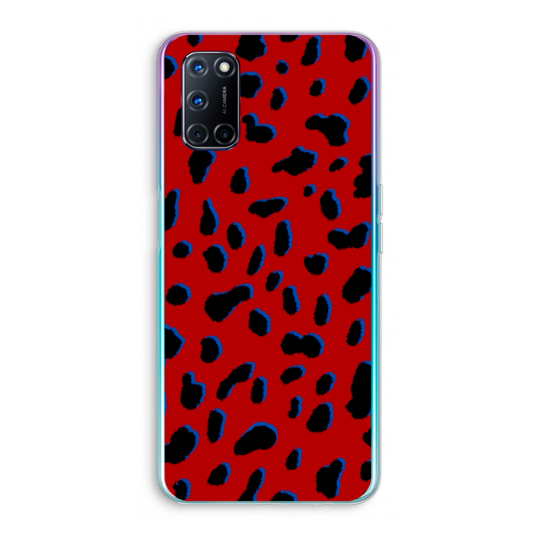 Red Leopard: Oppo A92 Transparant Hoesje