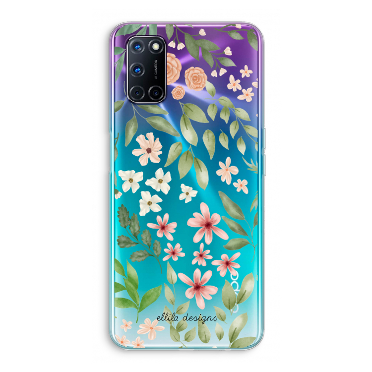 Botanical sweet flower heaven: Oppo A92 Transparant Hoesje