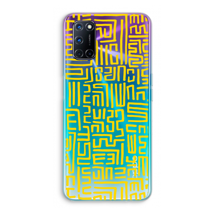 Majorelle Blue Print: Oppo A92 Transparant Hoesje