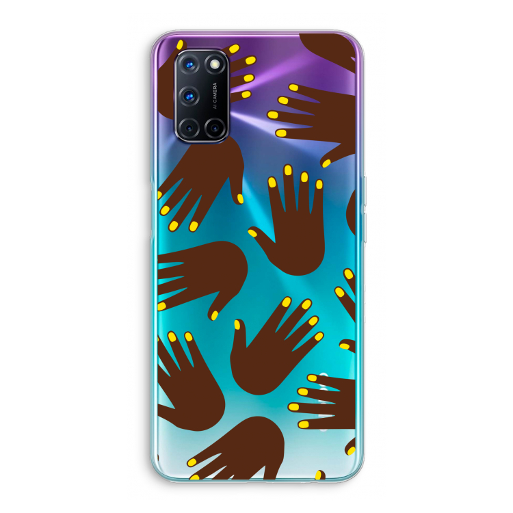 Hands dark: Oppo A92 Transparant Hoesje