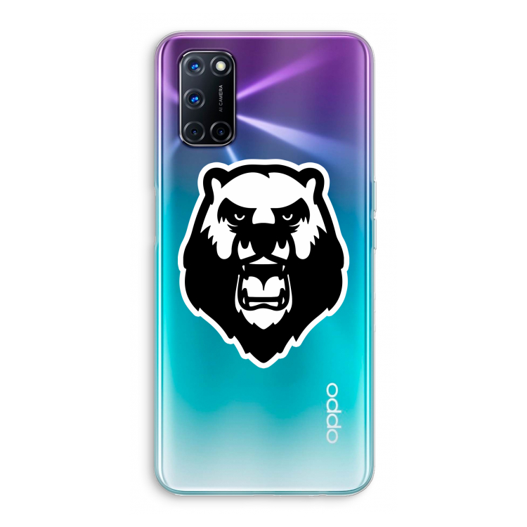 Angry Bear (white): Oppo A92 Transparant Hoesje