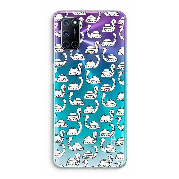 Zwanen: Oppo A92 Transparant Hoesje