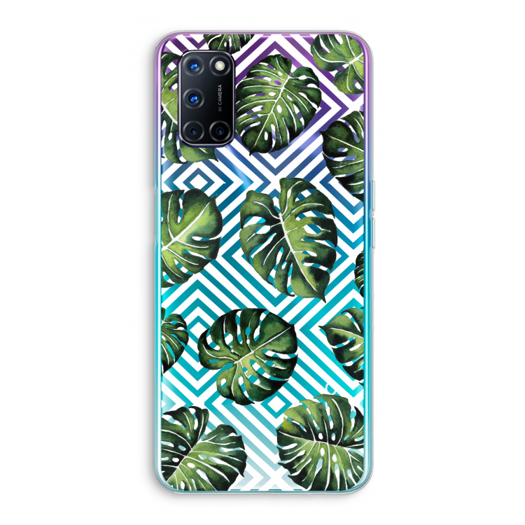 Geometrische jungle: Oppo A92 Transparant Hoesje