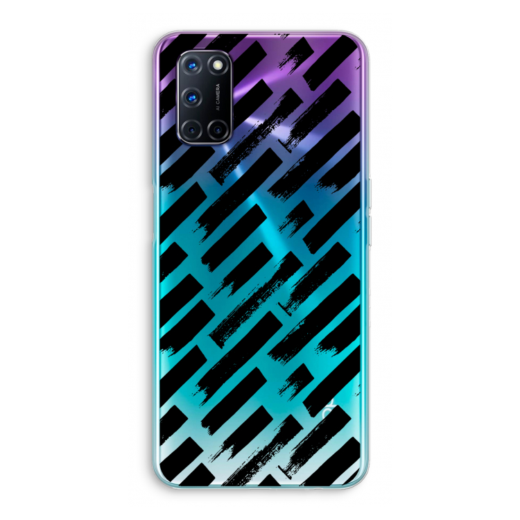Zwarte vegen: Oppo A92 Transparant Hoesje