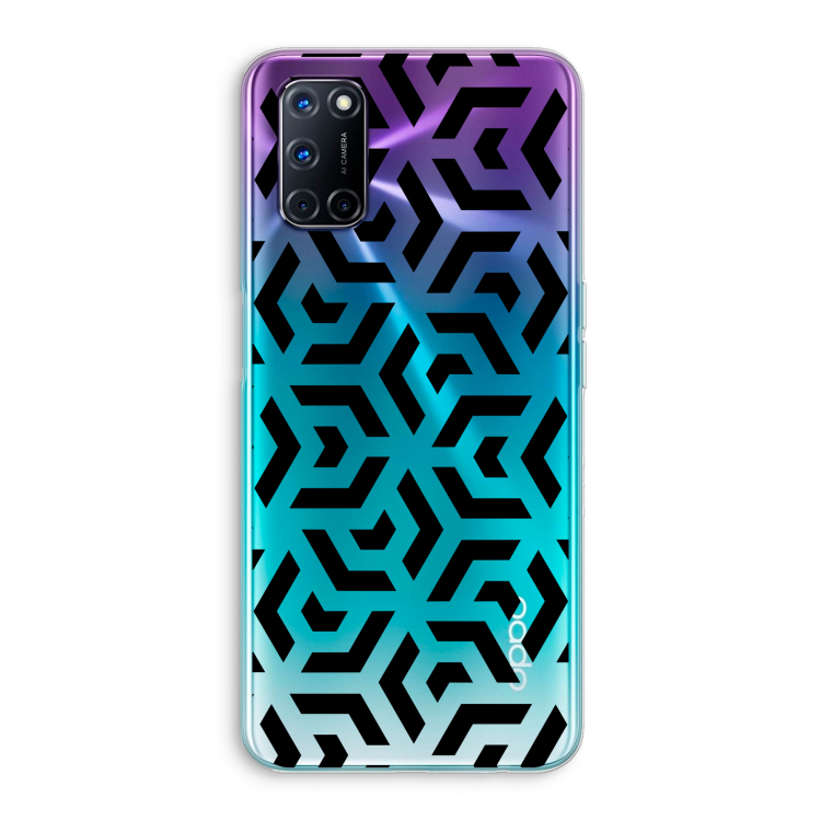 Crazy pattern: Oppo A92 Transparant Hoesje