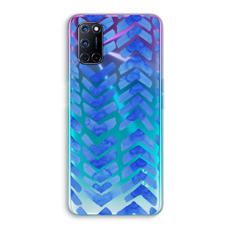 Blauwe pijlen: Oppo A92 Transparant Hoesje