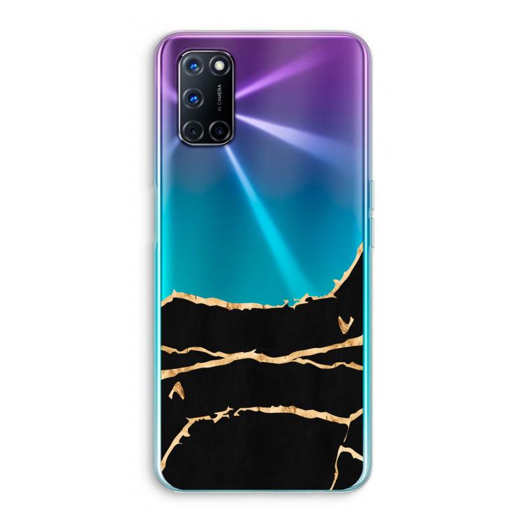 Gouden marmer: Oppo A92 Transparant Hoesje