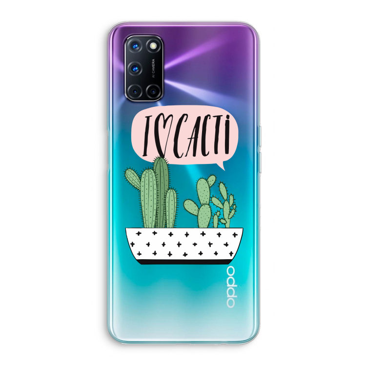 I love cacti: Oppo A92 Transparant Hoesje