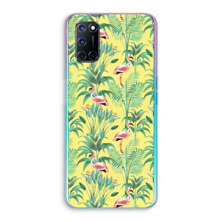 Flamingo party: Oppo A92 Transparant Hoesje