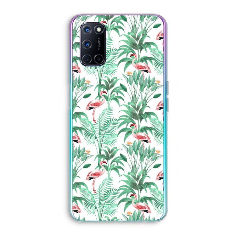 Flamingo bladeren: Oppo A92 Transparant Hoesje