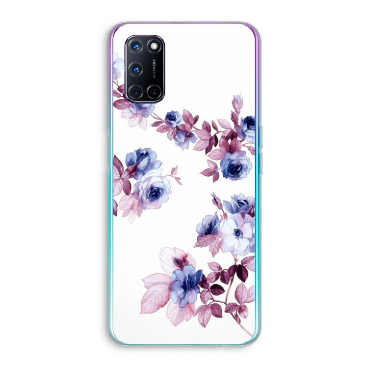 Waterverf bloemen: Oppo A92 Transparant Hoesje
