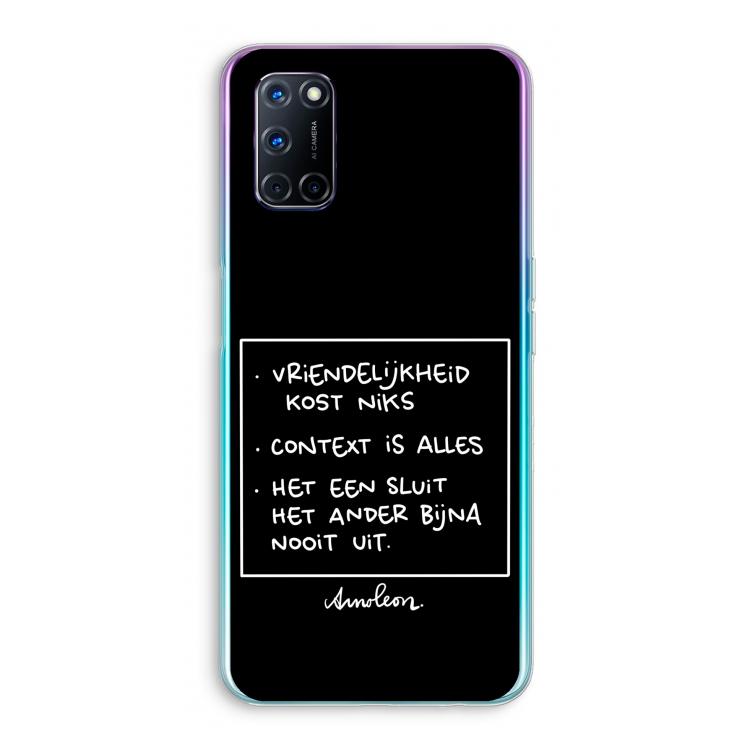 Mijn Motto's: Oppo A92 Transparant Hoesje