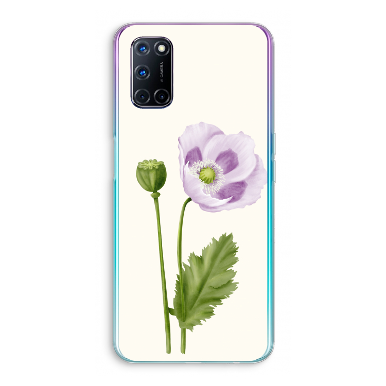 Purple poppy: Oppo A92 Transparant Hoesje