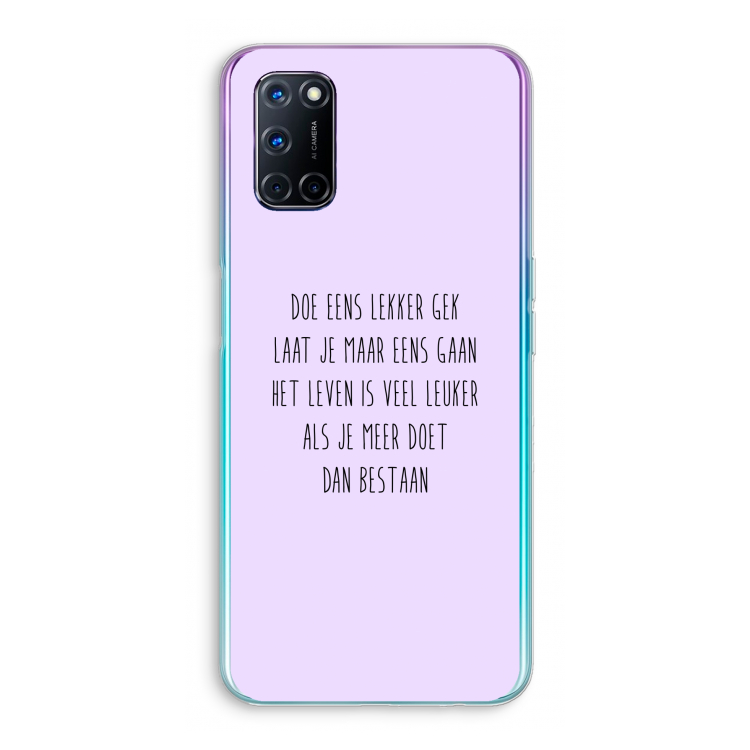Gek: Oppo A92 Transparant Hoesje