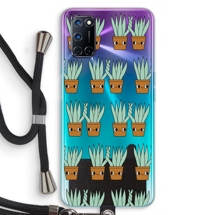 Sansevieria: Oppo A92 Transparant Hoesje met koord