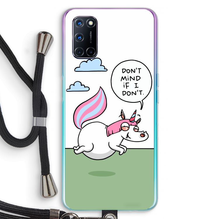 Unicorn: Oppo A92 Transparant Hoesje met koord