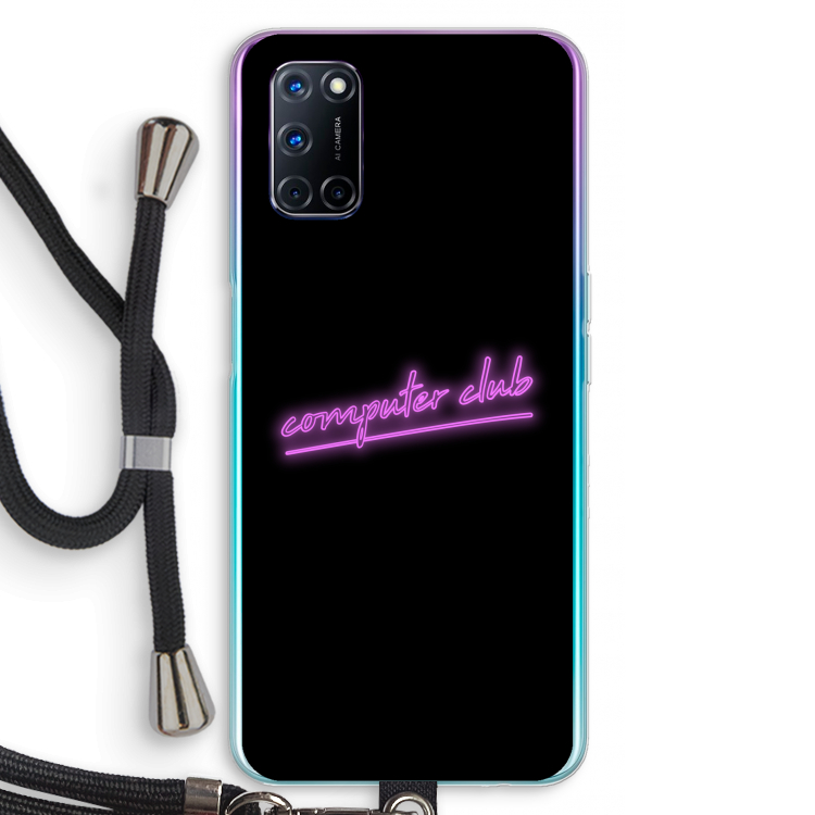 Vice Black: Oppo A92 Transparant Hoesje met koord