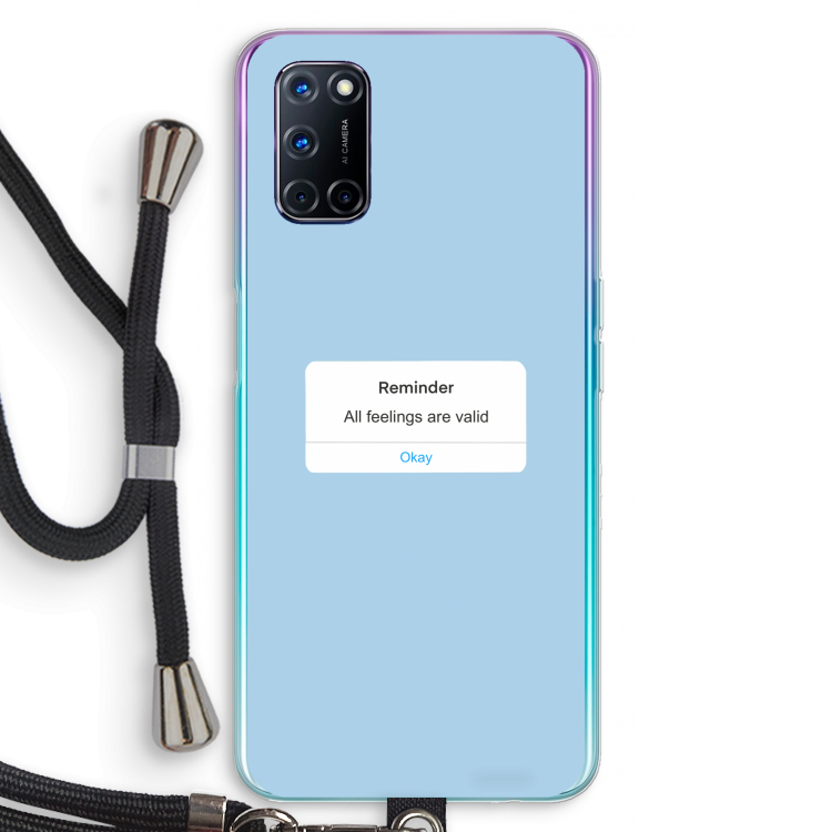 Reminder: Oppo A92 Transparant Hoesje met koord