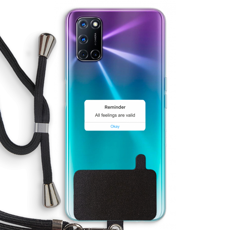 Reminder: Oppo A92 Transparant Hoesje met koord