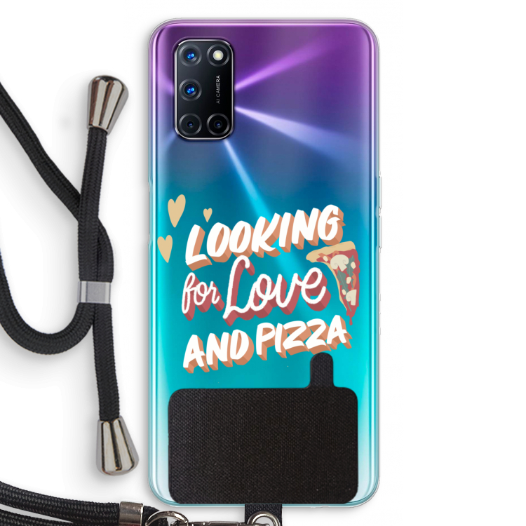 Pizza is the answer: Oppo A92 Transparant Hoesje met koord